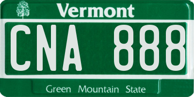 VT license plate CNA888