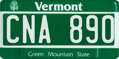 VT license plate CNA890