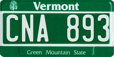 VT license plate CNA893