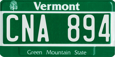 VT license plate CNA894