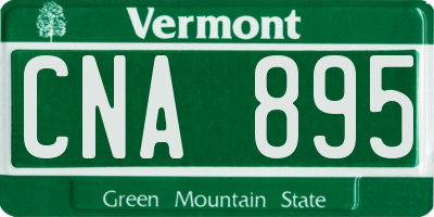 VT license plate CNA895