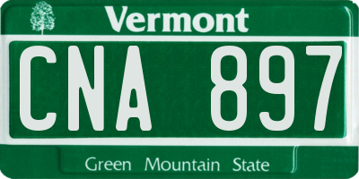 VT license plate CNA897