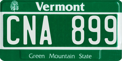 VT license plate CNA899