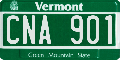 VT license plate CNA901