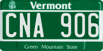 VT license plate CNA906