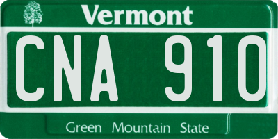 VT license plate CNA910