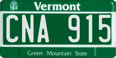 VT license plate CNA915