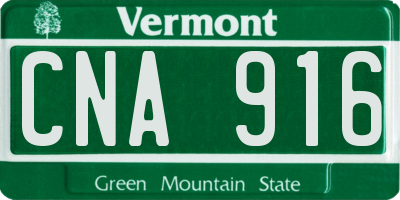 VT license plate CNA916