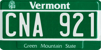 VT license plate CNA921