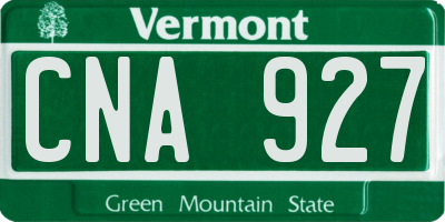 VT license plate CNA927