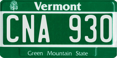 VT license plate CNA930