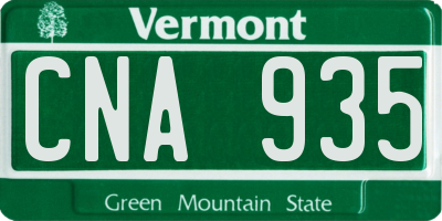 VT license plate CNA935