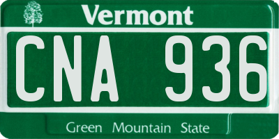 VT license plate CNA936