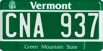 VT license plate CNA937