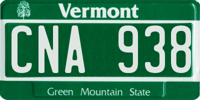 VT license plate CNA938