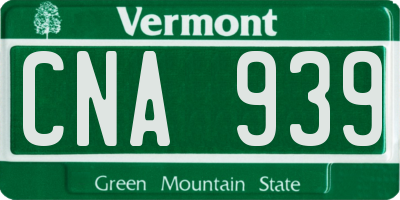 VT license plate CNA939