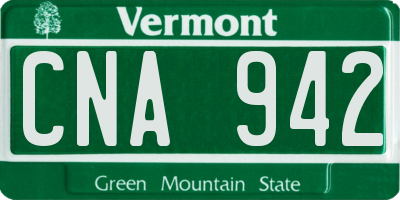 VT license plate CNA942