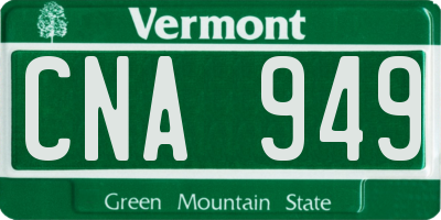 VT license plate CNA949