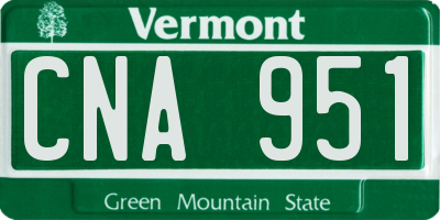 VT license plate CNA951