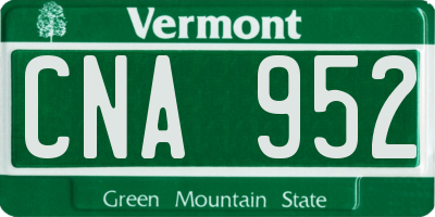 VT license plate CNA952