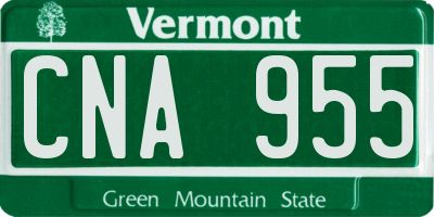 VT license plate CNA955