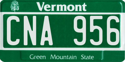 VT license plate CNA956