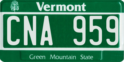 VT license plate CNA959