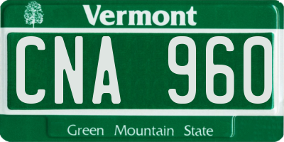 VT license plate CNA960
