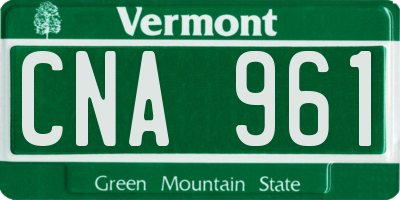 VT license plate CNA961