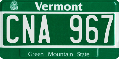 VT license plate CNA967