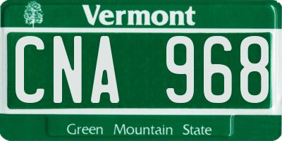 VT license plate CNA968