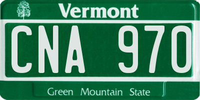 VT license plate CNA970