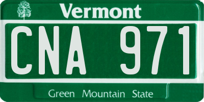 VT license plate CNA971