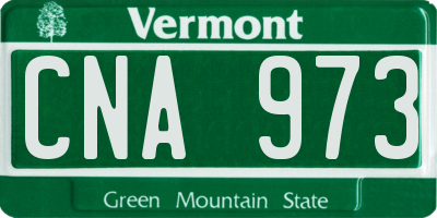 VT license plate CNA973