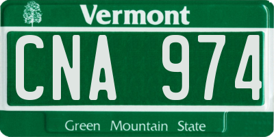 VT license plate CNA974