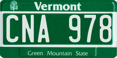 VT license plate CNA978