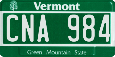 VT license plate CNA984