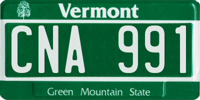 VT license plate CNA991