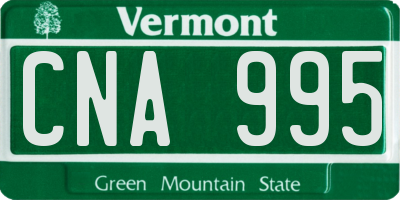VT license plate CNA995