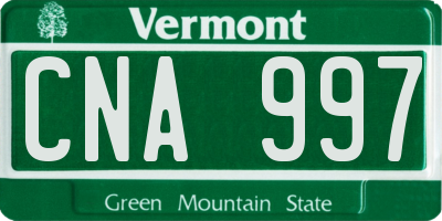 VT license plate CNA997