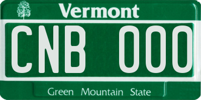 VT license plate CNB000