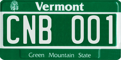 VT license plate CNB001