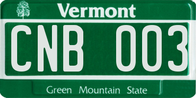 VT license plate CNB003
