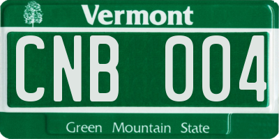 VT license plate CNB004