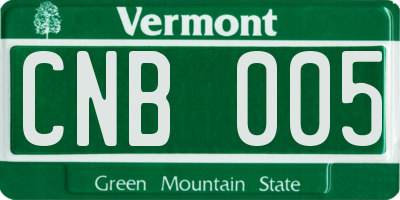 VT license plate CNB005