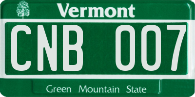 VT license plate CNB007