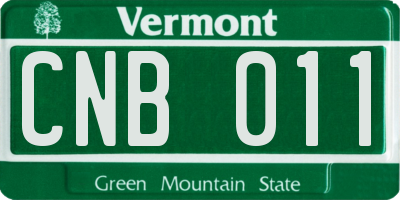 VT license plate CNB011