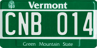 VT license plate CNB014