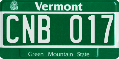 VT license plate CNB017