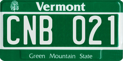 VT license plate CNB021